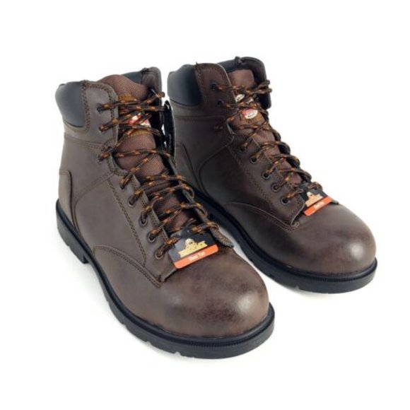 Brahma Men's Steel Toe Work Boot Raid Brown Oil Slip Resistant New - Picture 1 of 8